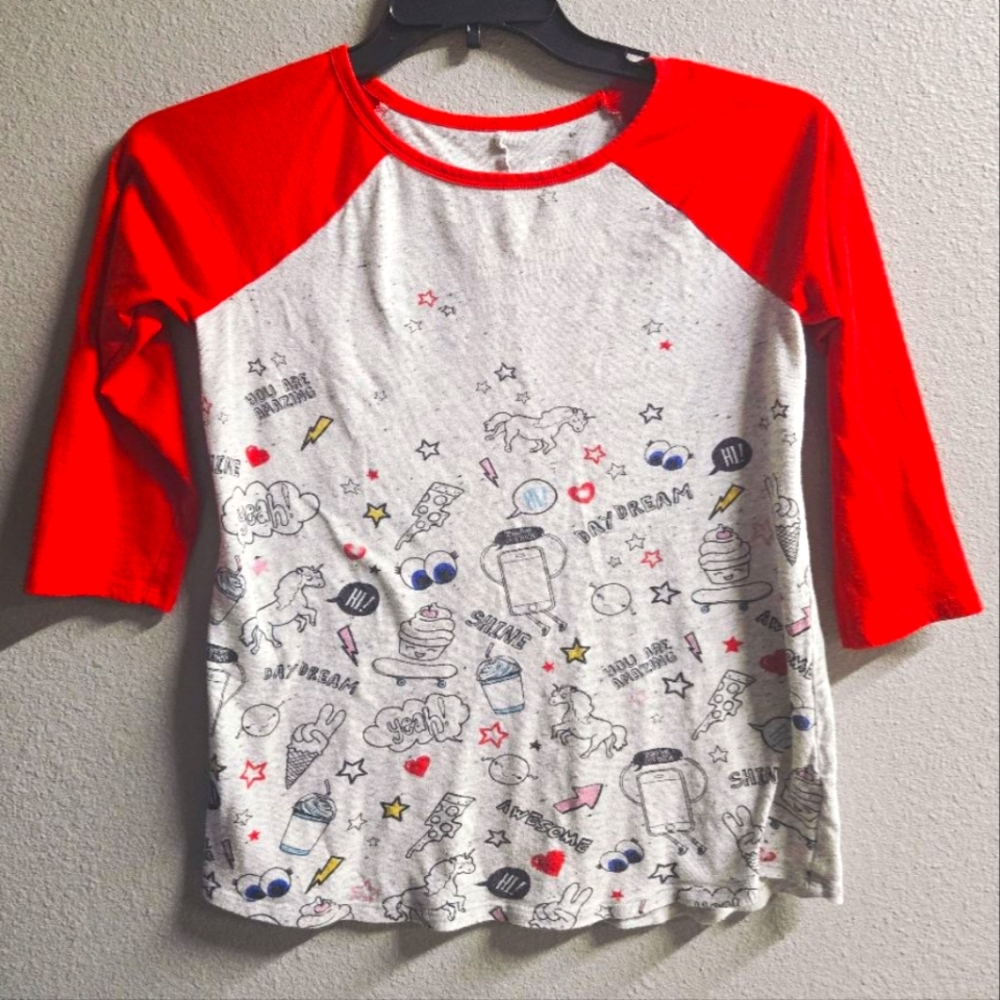 Justice Girls' 3/4 Sleeve T-Shirt